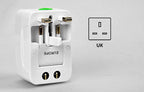 T POWER - Universal World Wide Travel Plug Adapter - White Electronics Worldwide AC Outlet Plugs Adapters for Europe, UK, US, AU, Asia-Blue