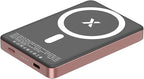 X Blade 10K Slim Magnetic Power Bank - 10000 mAh – MagSafe Portable Charger for iPhone and Samsung, Wireless Fast Charging USB-C PD 20W, Ultra Thin Metal Design, Rose Gold
