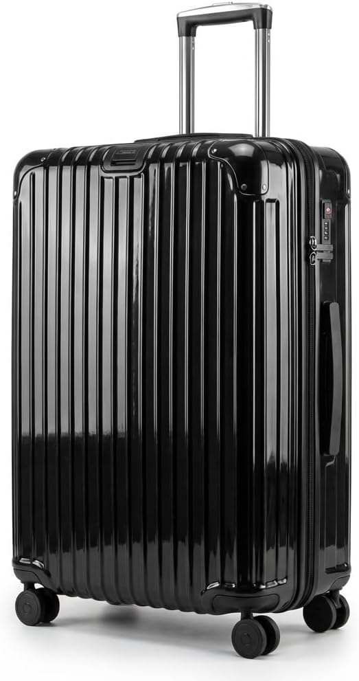 Gabbiano Macan 3 Piece ABS Luggage Set – Expandable Hardshell Suitcase with Add-A-Bag Strap, TSA Lock & 8-Wheel Spinners – Lightweight (20" Carry On, 26" Medium, 30" Large) (Black, Large 30)