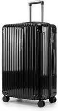 Gabbiano Macan 3 Piece ABS Luggage Set – Expandable Hardshell Suitcase with Add-A-Bag Strap, TSA Lock & 8-Wheel Spinners – Lightweight (20" Carry On, 26" Medium, 30" Large) (Black, Large 30)