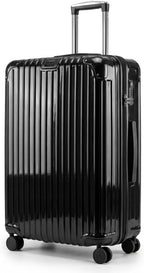 Gabbiano Macan 3 Piece ABS Luggage Set – Expandable Hardshell Suitcase with Add-A-Bag Strap, TSA Lock & 8-Wheel Spinners – Lightweight (20" Carry On, 26" Medium, 30" Large) (Black, Large 30)
