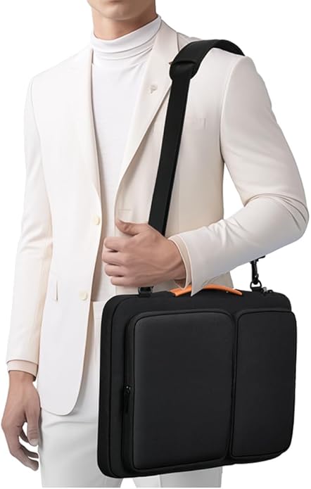zhongningyifeng Business Laptop Sleeve Briefcase 14/15.6 Inch, Polyester Messenger Bag for Work, Travel, Commute