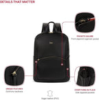 SwissGear Serenity Luxe Women's Laptop Backpack, Laptop Bag Fits Most 13-Inch Laptops, Black, 16 Inches