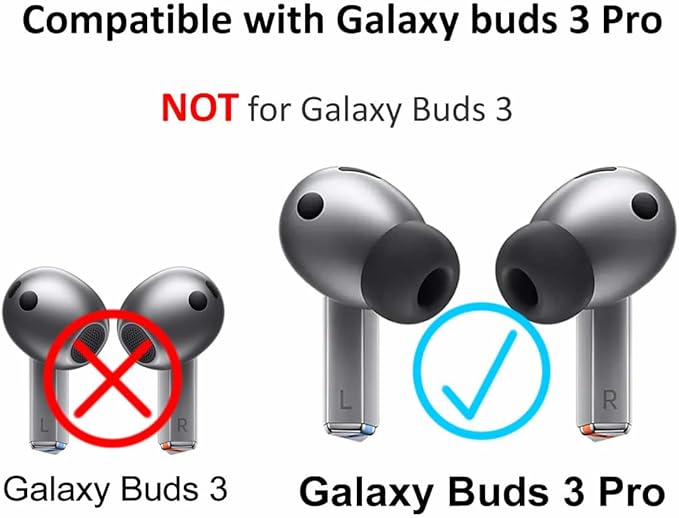 A-Focus Galaxy Buds 3 Pro Anti-Slip Kit Replacement Ear Hooks Sport Ear Tips Non-Slip Silicone Eartips and Covers Gel Wings Ergonomic Design Strap Compatible with Samsung Galaxy Buds 3 Pro White