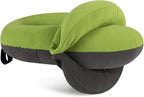BUYUE Kids Travel Pillows for Airplane, Memory Foam 360° Head Support Sleeping Essentials for Long Flight, Skin-Friendly Soft Neck Pillow for Traveling in Car Seat, (Small, Green Grey, 40-90 lbs)