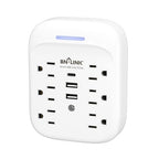 BN-LINK Surge Protector USB Wall 6 Outlet Extender with 3 USB Ports (USB C), Multi Plug Outlet Expander, Electrical Splitter for School, Travel, Office, Home, ETL Listed