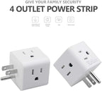 Multi Plug Outlet Splitter, USHANLIN 4 Way Electrical Outlet Extender 3 Prong Mini Travel Wall Plug for Office Home Dorm
