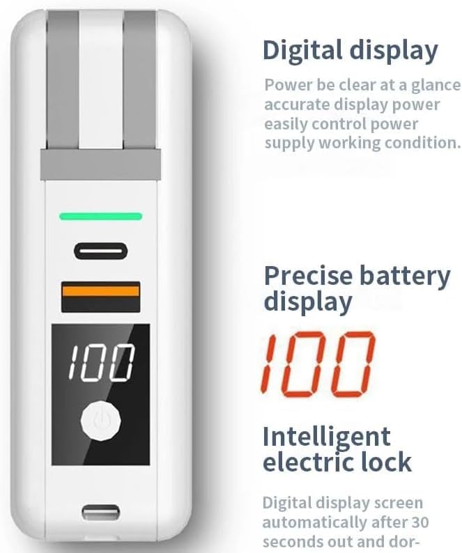 5-in-1 Travel Power Bank with Wall Plug — 10000mAh MagSafe Wireless Portable Charger with Built-in USB-C & Lightning Cables + Universal International Travel Adapter (US/Asia/Europe/Asia)