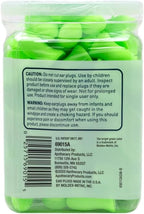 Flents Protechs Foam Ear Plugs, 50 Pair for Sleeping, Snoring, Loud Noise, Traveling, Concerts, Construction, Studying, Work, Shooting, Contour to Ear, NRR 33, Noise Cancelling, Green, Made in the USA