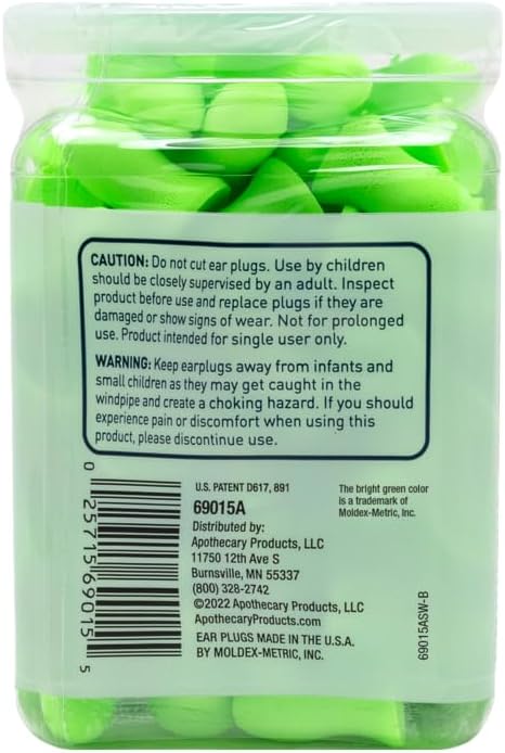 Flents Protechs Foam Ear Plugs, 50 Pair for Sleeping, Snoring, Loud Noise, Traveling, Concerts, Construction, Studying, Work, Shooting, Contour to Ear, NRR 33, Noise Cancelling, Green, Made in the USA