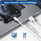 2Pack[Apple MFi Certified] iPhone Charger,10Feet Extra Long Lightning Cable Data Sync Transfer Cord with Portable Travel Charging Block Compatible with iPhone 14/13/12/11/10/X/8 Plus/XR/XS Max/7/SE