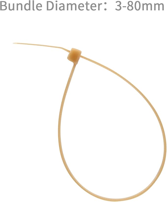 XINGO Nylon Cable Zip Ties Self Locking Plastic Wire Ties with 40 Lbs Tensile Strength for Indoor and Outdoor 12 Inch 500 Pack Gold