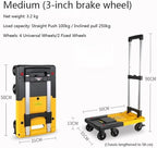 Folding Utility Cart with Wheels Portable Trolley for Luggage Lightweight Hand Truck Small Folding Carrier for Home Use Ideal for Couriers and Shopping