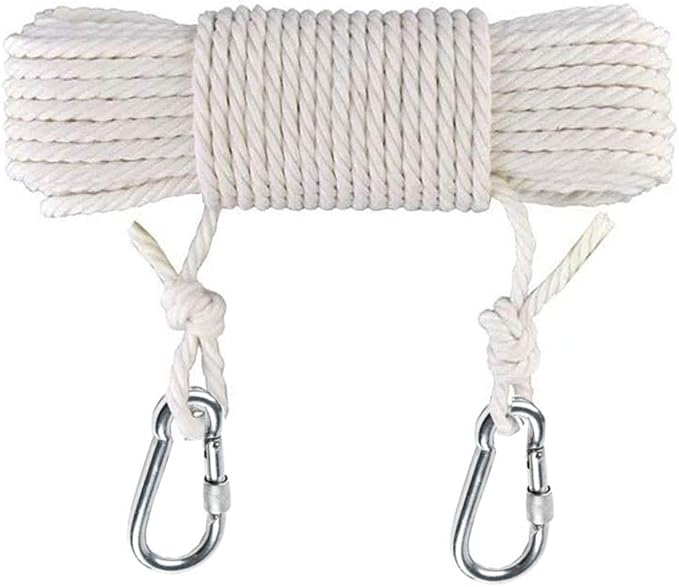 50 Ft Clothesline Long Clothes Line, Cotton Clothesline Rope Laundry Line Rope Craft Drying Rope Adjustable forCamping Travel & Home Use DIY Rope as Candle Replacement Wick Laundry Line Dryer Rope