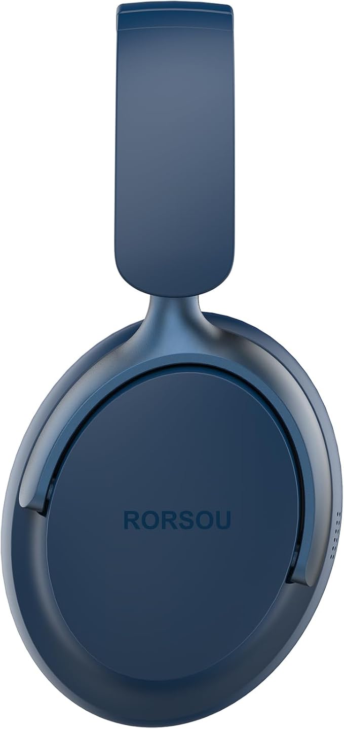 B8 Bluetooth Headphones Over Ear, 6 EQ Music Modes and 50H Playtime Deep Bass Wireless Headphones with Mic, Lightweight Folding HiFi Stereo Headset for iPad/Travel/Tablet/PC/Home Blue