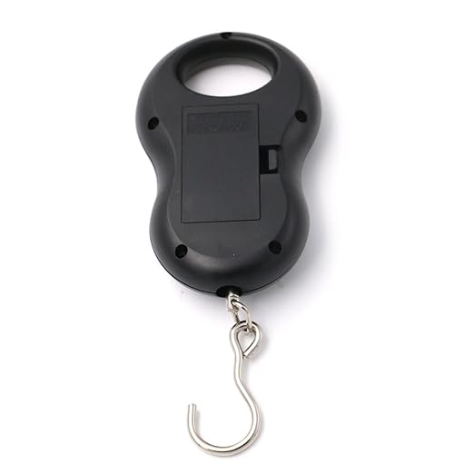 Pocket Portable 50kg/10g LCD Digital Scale Electronic Hand Held Hook Belt Luggage Hanging Scale Backlight Balance Weigting (Black)