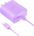 45W Super Fast Charger USB Type C Charger Cord 6.6FT with Android Phone Charger Fast Charging Block for Samsung Galaxy S26/S26 Ultra/S26+/S25/S25 Ultra/S25+/S24/S23/S22/S20/S21/Note 20/Note 10, Purple
