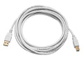 Monoprice USB 2.0 Cable - 10 Feet - White | USB Type-A Male to USB Type-B Male, 28/24AWG, Gold Plated