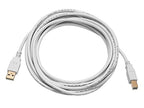Monoprice USB 2.0 Cable - 10 Feet - White | USB Type-A Male to USB Type-B Male, 28/24AWG, Gold Plated