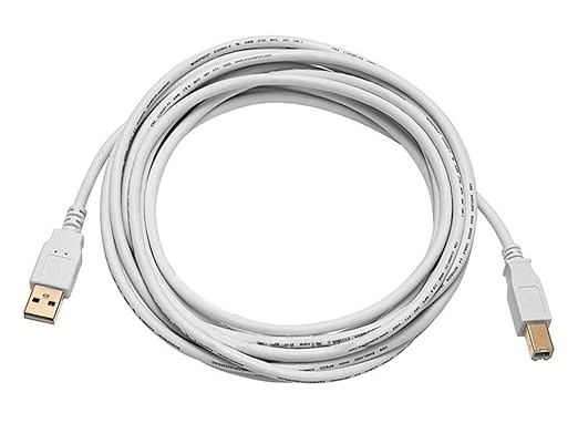 Monoprice USB 2.0 Cable - 10 Feet - White | USB Type-A Male to USB Type-B Male, 28/24AWG, Gold Plated