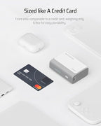 CUKTECH 30W Mini Power Bank, 10000mAh(2S1P) Portable Charger PD3.0 Fast Charging, Dual-Charging Ports Battery Pack, for iPhone 16/15/14/13 Series, Samsung S24/S23/S22, iPad, AirPods, and More (Grey)