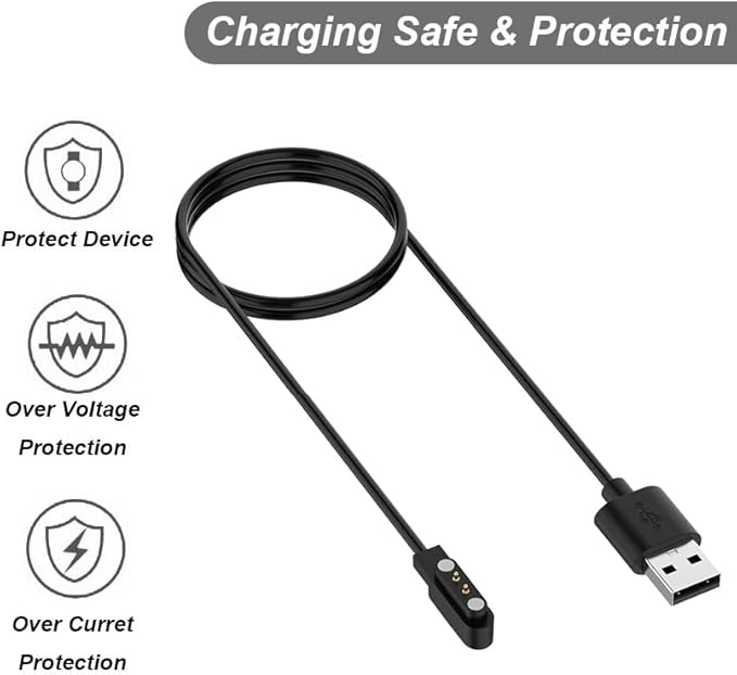 Charger for VeryFit Smart Watch - IDW26, IDW25, IDW23, IDW21, IDW19, IDW17, IDW16, IDW15, IDW13, ID205L, ID206 - Magnetic Charging Cable (2-Pack, 3.3ft/1m)