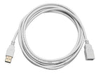 Monoprice 10-Feet USB 2.0 A Male to A Female Extension 28/24AWG Cable (Gold Plated), White (108607)