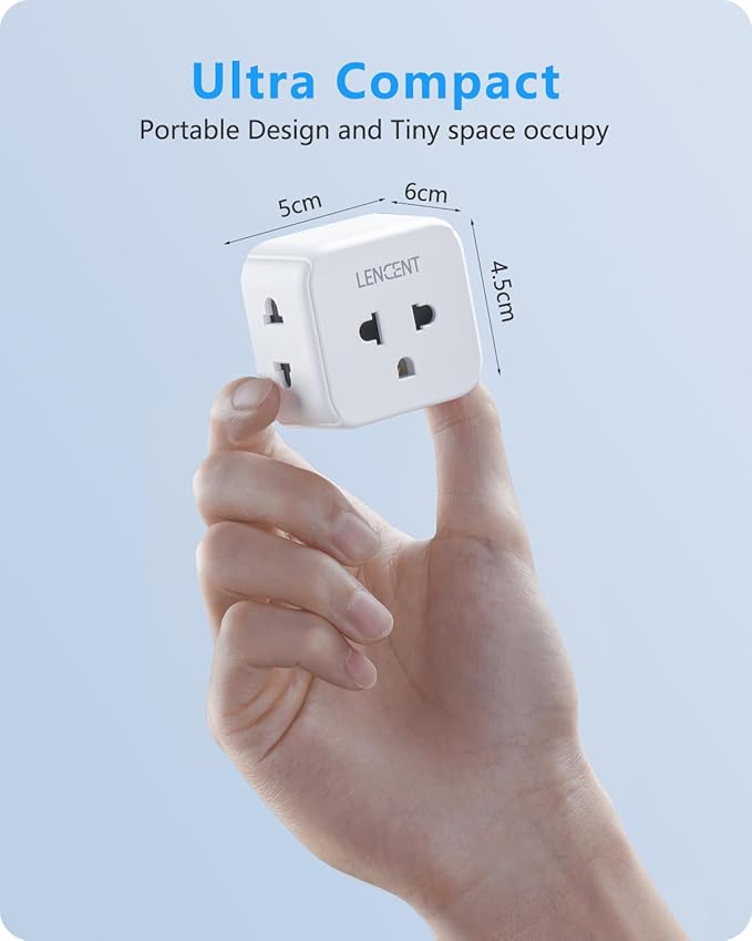 LENCENT 2 Pack EU to US Plug Adapter, European to USA Outlet Adaptor, Travel from Europe to American Outlet, 3 Outlet Extender, Wall Tap, Mini Charger Box, Travel Plug Converter