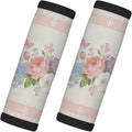 2 Pack Luggage Handle Wrap with Travel Tags - Non-Slip Protective Cover Soft Handle Grips Covers for Suitcase(Pink Flower Butterfly)