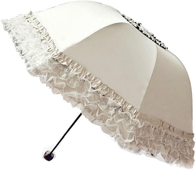 WANLIAN Folding umbrella Travel Umbrella Folding UV Resistance Lace Parasol Umbrella Sun Umbrella For Women Girls sunshades with lace decoration