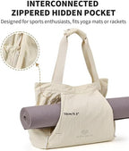 Gym Tote Bag for Women, Lightweight Yoga Mat Bag with Wet Dry Storage Pocket & Multi Pockets