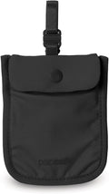 Pacsafe Coversafe S25 Hidden Undercover Travel Bra Pouch for Women (Washable) - Stash up to 6 Credit Cards plus Money and Key with Adjustable, Elastic Strap; Suitable for all Bra Sizes (Black)