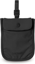 Pacsafe Coversafe S25 Hidden Undercover Travel Bra Pouch for Women (Washable) - Stash up to 6 Credit Cards plus Money and Key with Adjustable, Elastic Strap; Suitable for all Bra Sizes (Black)