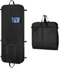 KEEGH Garment Bags for Travel 54" Tri-fold Garment Bag for Dresses Long Suit Bags Dress Bags for Closet Storage Hanging Clothes for Suit Coats Tuxedos Dresses with 4 Big Pockets, Black