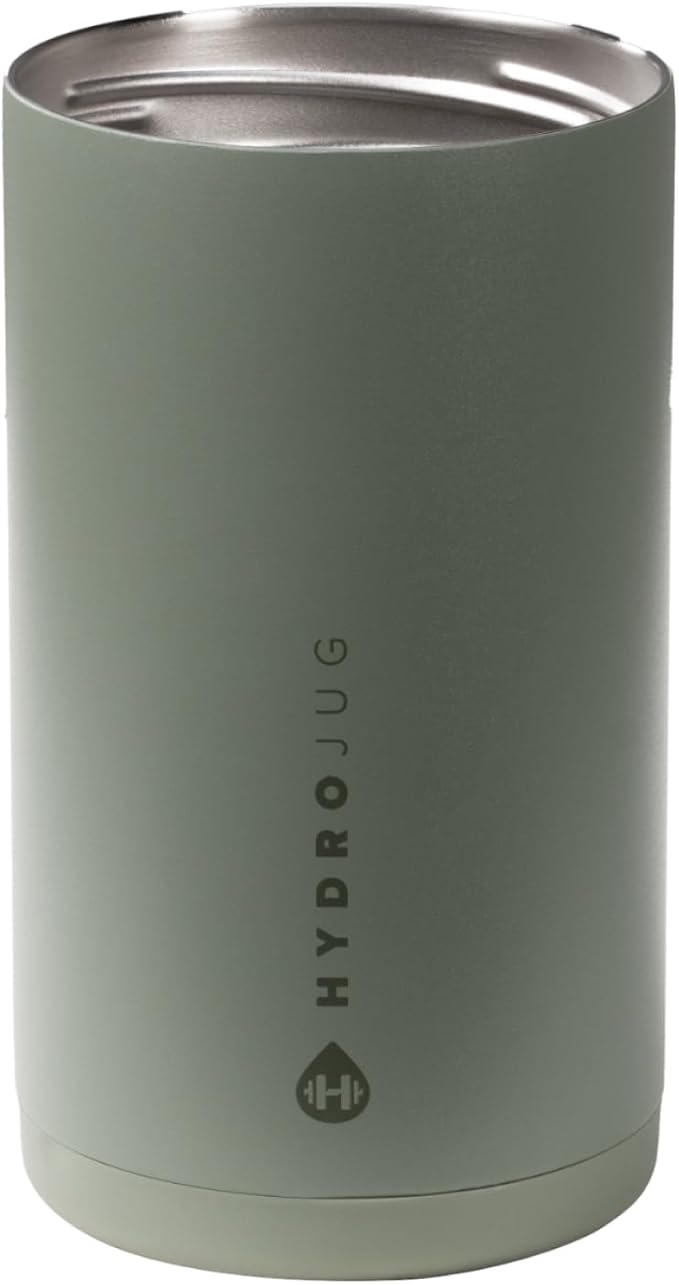 HydroJug Standard Can Cooler - 2-in-1 Insulated Can Cooler Cup - Stainless Steel Can Holder with Non-Slip Rubber Base - Screw-Top Lid - Dishwasher Safe - 16oz, Courtyard