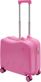 18" Kids Ride-On Suitcase,Children's Carry On Luggage Case,Rolling Luggage With Lock,Travel Trolley Case for Short Trips,School Trips,Outings (Pink)