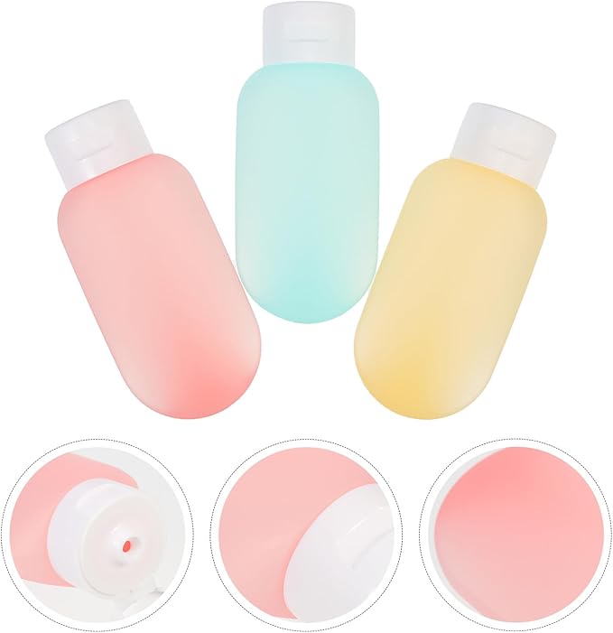 3pcs 60ml Abs Travel Bottles with Flip Cap, Refillable Lotion and Shampoo Squeeze Containers for Toiletries, Leak-resistant Sub-packing Bottles for Travel and Personal Care