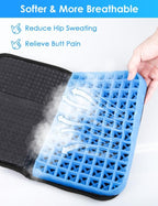 WISIMMALL Gel Seat Cushion Portable Travel Cushions, 16.5" x 12" Large Size Super Thick Foldable Chair Seat Cushion Lightweight for Car Office Chair Wheelchair, Pressure Sores Tailbone Pain Relief