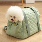 2-in-1 Convertible Pet Carrier & Dog Bed, Soft-Sided Portable Travel Tote with Safety Tether, Expandable Cat Carrier for Small Dogs & Cats, Soft Plush Inner Lining, Ideal for Car Travel, Shopping