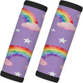 2 Pack Luggage Handle Wrap with Travel Tags - Non-Slip Protective Cover Soft Handle Grips Covers for Suitcase(Rainbow Cloud Star Crown)