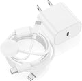3 in 1 Apple Watch Charger,6ft Fast Magnetic iWatch/USBC/Lightning to USB C Charging Cable Cord and Type C Wall Block for iWatch Series 11/10/9/8/7/SE/6/5/4/3/2, iPhone 17 16 15 14 13 12 Pro Max Plus