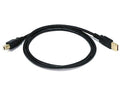 Monoprice 15-Feet USB 2.0 A Male to Micro 5-Pin Male 28/24AWG Cable with Ferrite Core, Gold Plated (105460), Black