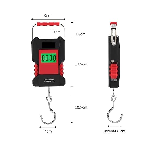 50kg Digital Hanging Scale with Hook, Portable Luggage Scale with Built‑in 1.5m Tape Measure – for Travel and Parcels