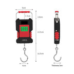 50kg Digital Hanging Scale with Hook, Portable Luggage Scale with Built‑in 1.5m Tape Measure – for Travel and Parcels