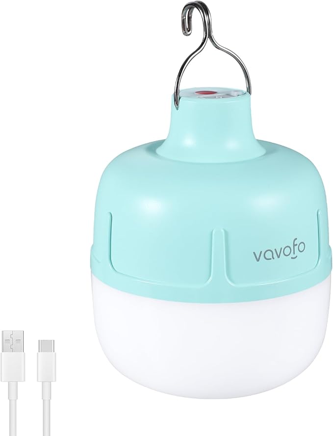 VAVOFO 20W LED Camping Lantern Rechargeable, 1200LM, 3000mAh Portable Tent Light , IP65 Waterproof Flashlight Lanterns for Outdoor ,Power Outages,Camping (Green)