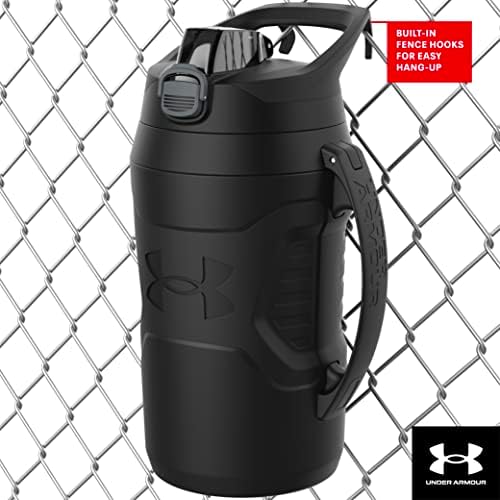 Under Armour Insulated Water Bottle with Handle & Fence Hook, Half Gallon Sports Water Jug, Leak-Resistant & BPA-Free for Baseball, Football & Gym - Vapor Green/Black, 64oz