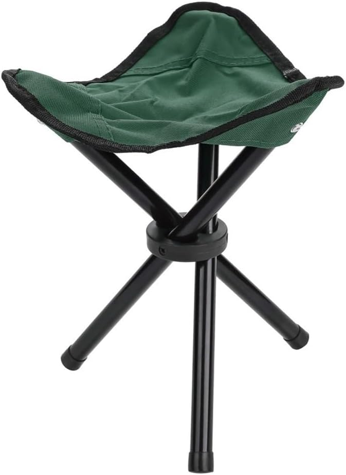 Folding Camping Stool with Carry Strap - Portable Tripod Lightweight 3-Leg Collapsible Chair for Outdoor Hiking, Fishing, Picnic & Travel(Green)