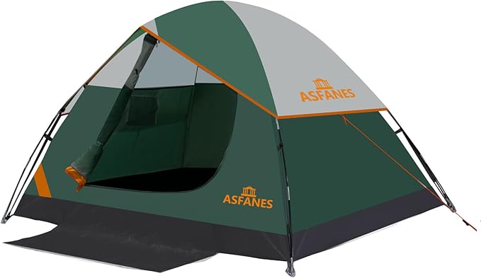 ASFANES Sundome Camping Tent with Rainfly, 2/4/6/10 Person Tent Sets Up in 10 Mins, Weatherproof Shelter for Camping, Festivals, Backyard, Sleepovers, & More