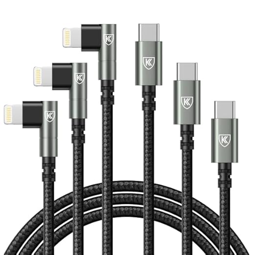 USB C to Lightning Cable 10FT [Apple MFi Certified] 3Pack Long iPhone Charger Cable 90 Degree i Phone Fast Charging Nylon Braided USB Lightning Cable for iPhone 14/13/12/11/Pro/Max/Plus/8/7/6/5S