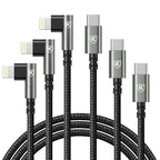 USB C to Lightning Cable 10FT [Apple MFi Certified] 3Pack Long iPhone Charger Cable 90 Degree i Phone Fast Charging Nylon Braided USB Lightning Cable for iPhone 14/13/12/11/Pro/Max/Plus/8/7/6/5S